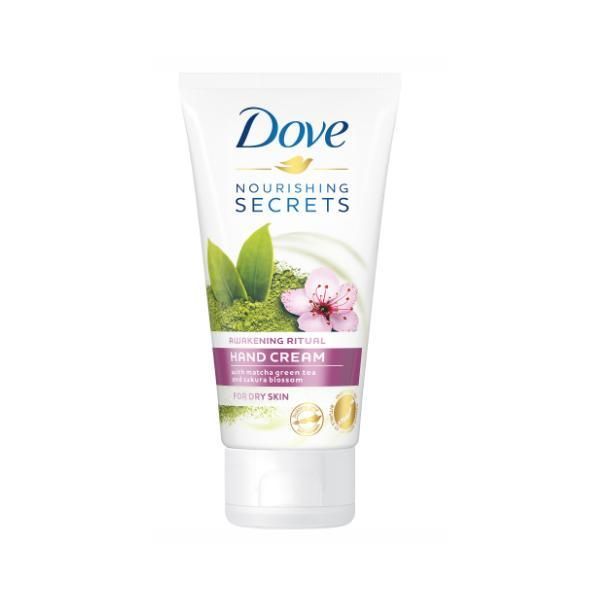 Dove Крем за ръце със зелен чай матча и цвят от череша за суха кожа - Dove Nourishing Secrets, 75 мл