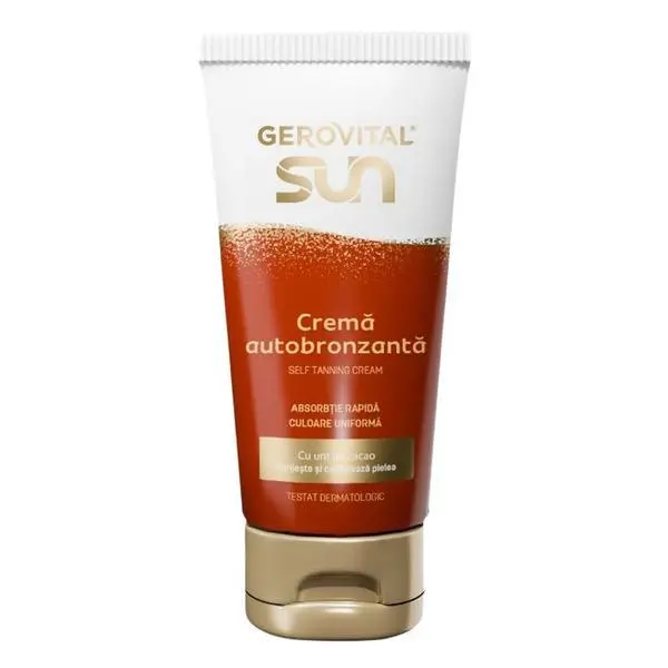 Gerovital Крем за самобронзант с какаово масло за равномерен тен - Gerovital Sun Self Tanning Cream, 150 мл