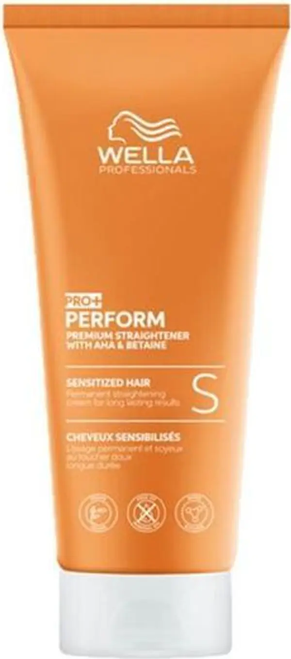 Wella Professionals Крем за трайно изправяне за чувствителна коса - Wella Professionals Pro+ Perform Premium Straightener With AHA &amp; Betaine S, 200 мл