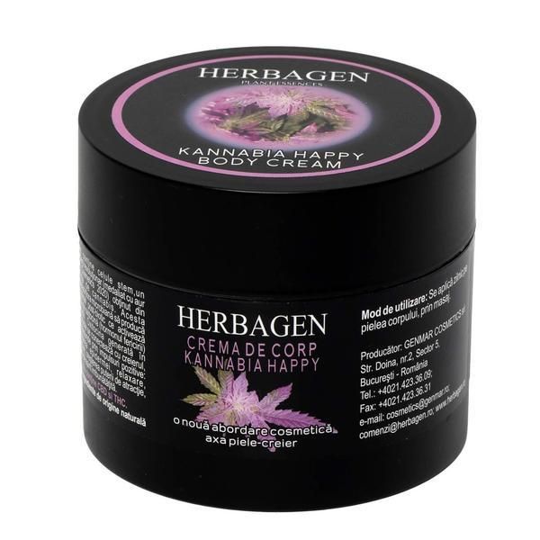 Herbagen Крем за тяло Kannabia Happy Body със стволови клетки от семена от канабис Herbagen, 200 гр