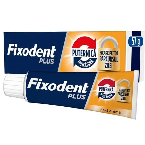 Fixodent Крем за залепване на протези - Fixodent Plus Strong Bite, 57 гр