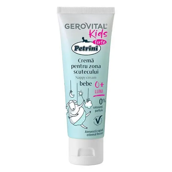 Gerovital Крем за зоната около пелените - Gerovital Kids Petrini Forte Nappy Cream, 0+ месеца, 50 мл