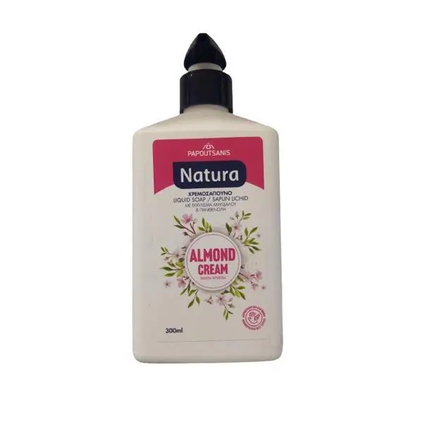 Natura Кремообразен течен сапун за ръце - Natura Almond Cream Liquid Soap, 300 мл