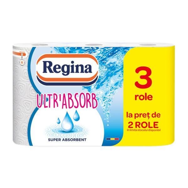 Regina Кухненска кърпа 3 слоя - Regina Ultra Absorb, 2 ролки + 1