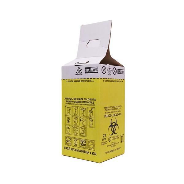 Klintensiv Кутия за изгаряне на медицински отпадъци - Klintensiv с жълта торба, 27 л