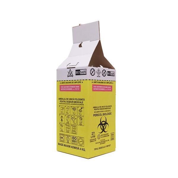 Klintensiv Кутия за изгаряне на патологични и микробиологични отпадъци - Клинтензив с жълта торба, 27 л