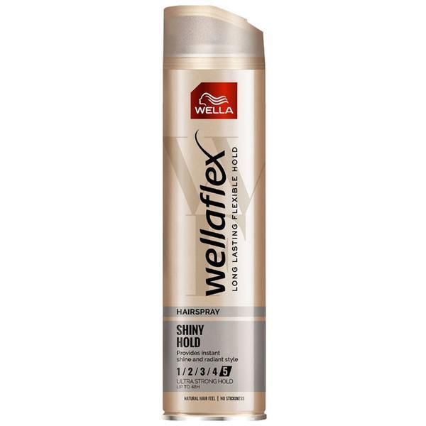 Wella Professionals Лак за коса с изключително силна фиксация Shella Holder - Wella Wellaflex Hairspray Shiny Hold Ultra Strong Hold, 250 мл