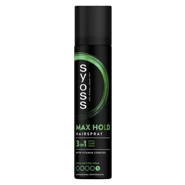 Syoss Лак за коса с много силна фиксация - Syoss Professional Max Hold Hairspray 3 в 1 Style Care Hold , 75 мл