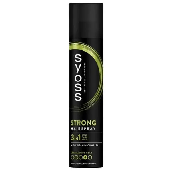 Syoss Лак за коса със силна фиксация - Syoss Strong Hairspray 3 in 1 Style Care Hold, 300 мл