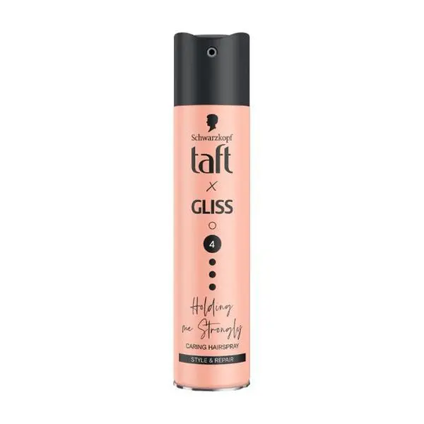 Taft Лак за коса със силна фиксация - Taft X Gliss Holding me Strongly Caring Hairspray Style &amp; Repair, 250 мл