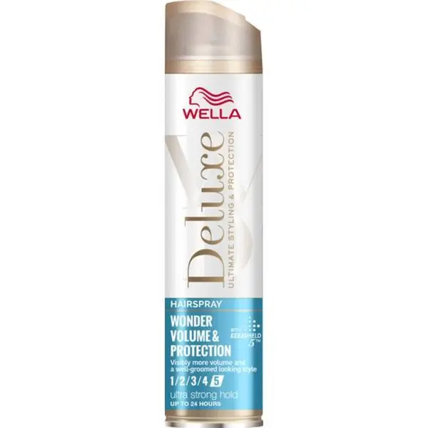 Deluxe Лак за коса за обем - Wella Deluxe Hairspray Wonder Volume &amp; Protection Ultra Strong Hold, 250 мл