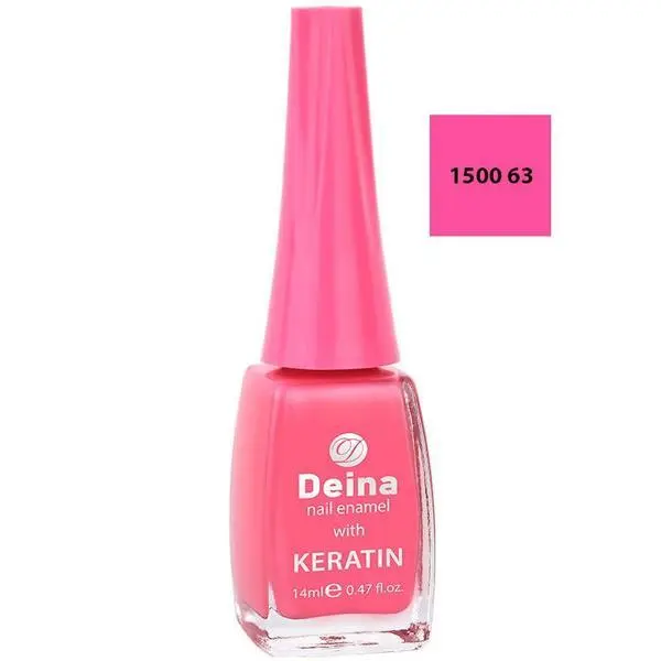 Deina Лак за нокти с кератин - Deina Nail Enamel with Keratin, нюанс 1500 63, 12 мл