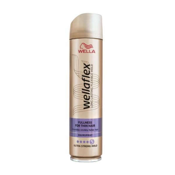 Wella Professionals Лак за тънка коса с ултра силна фиксация - Wella Wellaflex Hairspray Fullness Ultra Strong Hold, 250 мл