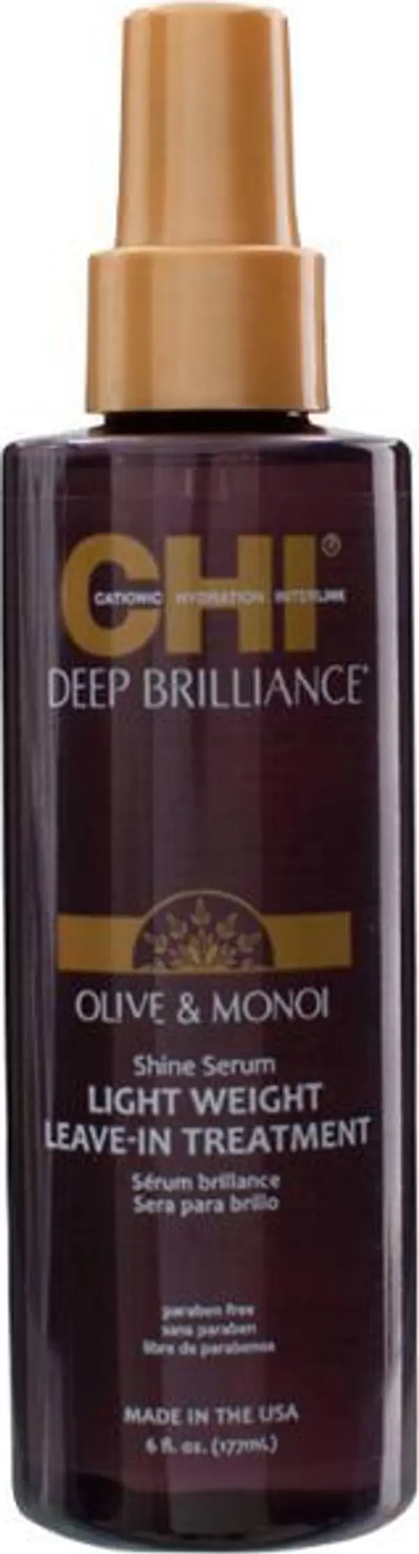 CHI Лечебен серум Leave-In за блясък - CHI Farouk Deep Brilliance Olive &amp; Monoi Shine Serum Light Weight Leave-In Treatment, 177мл