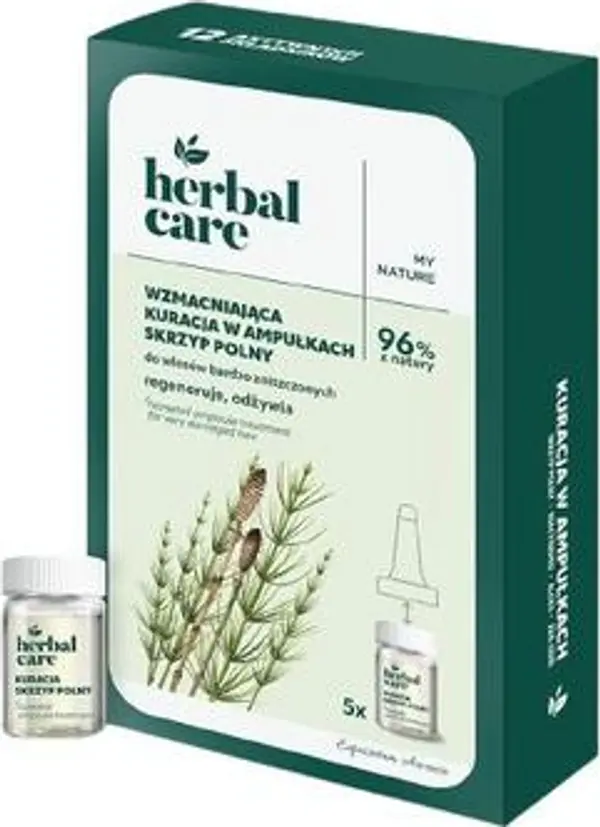 Farmona Лечение с ампули с екстракт от конска опашка за увредена коса - Farmona Herbal Care Horsetail Ampoules for Very Damaged Hair, 5 x 5мл