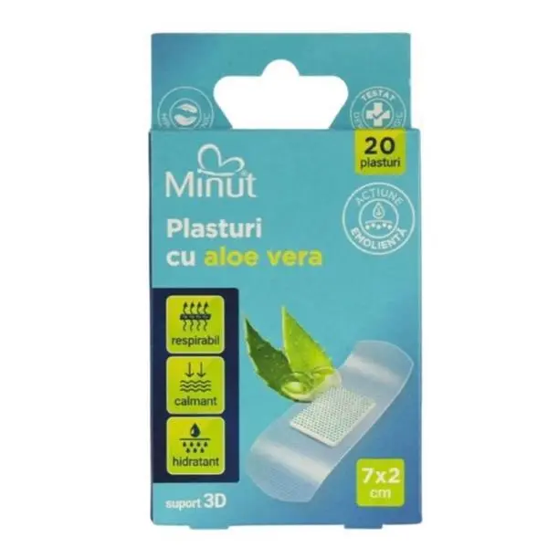 Minut Лепенки с алое вера, 7 x 2 см - Minut, 20 бр.