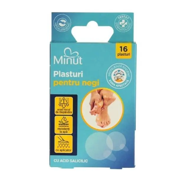 Minut Лепенки за брадавици, със салицилова киселина - Minut, 16 бр
