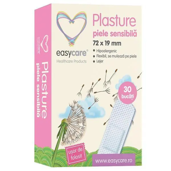 Easy Care Лепенки за чувствителна кожа - EasyCare 72 x 19 мм, 30 бр. / кутия