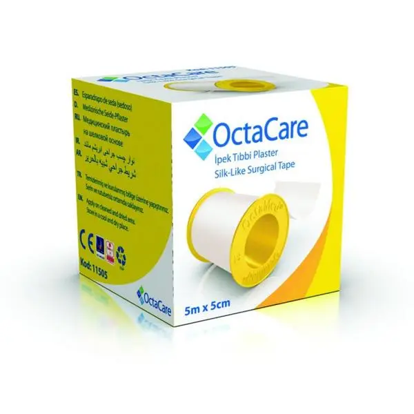Octamed Лепяща лента на копринена основа - Octamed OctaCare Silk-Like Surgical Tape, 5см x 5м
