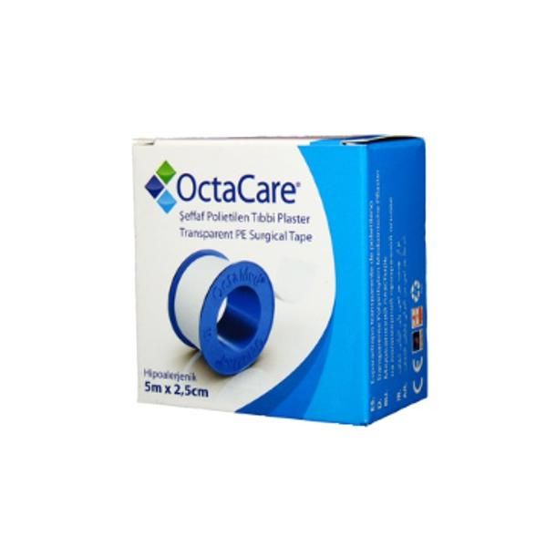 Octamed Лепяща прозрачна лента на пластмасова основа - Octamed OctaCare Transparent PE Surgical Tape, 2.5см x 5м