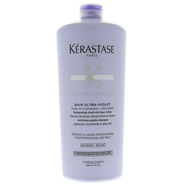 Kerastase Лилав шампоан за неутрализиране на жълти тонове - Kerastase Blond Absolu Bain Ultra-Violet Anti-Brass Purple Shampoo, 1000мл