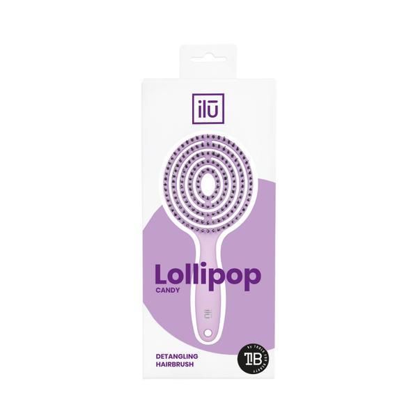 Ilu Лилава четка за коса Ilu Hairbrush Detangling Lollipop Purple Candy