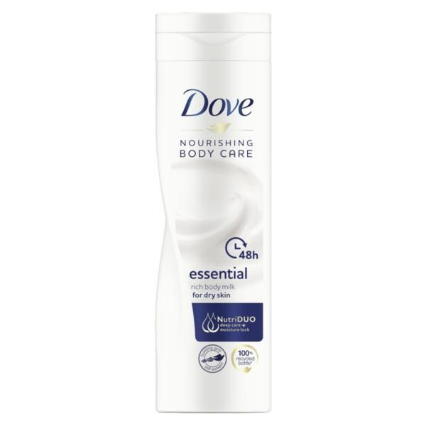 Dove Лосион за тяло - Dove Nourshing Body Care Essential Rich Body Milk for Dry Skin, 250 мл