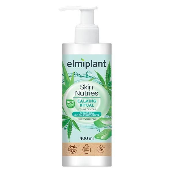 Elmiplant Лосион за тяло с био алое и масло от конопено семе - Elmiplant Skin Nutries Calming Ritual, 400 мл