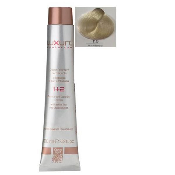 Green Light Луксозна перманентна крем боя, нюанс Biondo Estremo 11.0, Green Light 100 мл