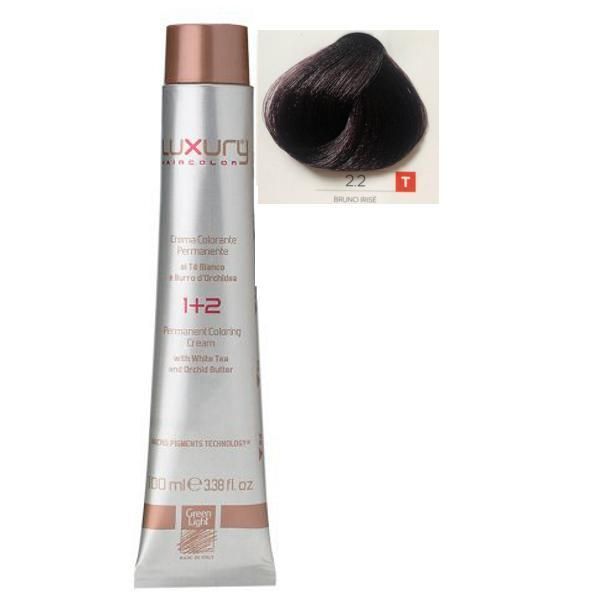 Green Light Луксозна перманентна крем боя, нюанс Bruno Irise 2.2, Green Light 100 мл