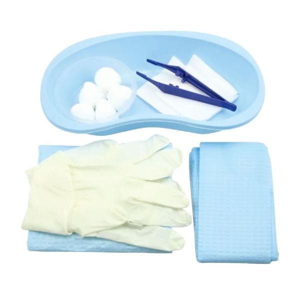 Prima Малък хирургически комплект Prima, еднократна употреба - стерилно платно, щипки, марля, латексови ръкавици, бъбречна тава, тампони от марля