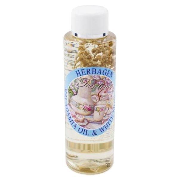 Herbagen Масажно масло с масло от макадамия и бял мускус Tea Time Herbagen, 100мл