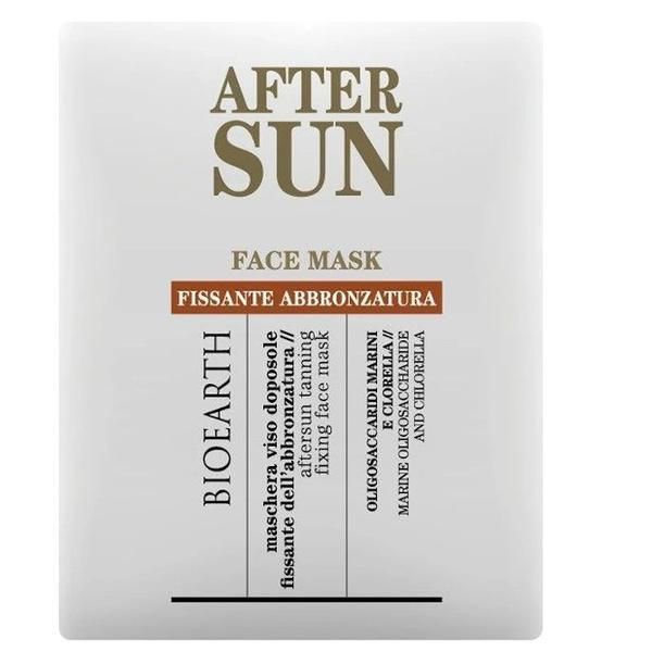 Bioearth Маска тип салфетки за еднократна употреба Bronze Fixing Sapkin Mask - Bioearth After Sun Face Mask Fixing Tanning, 1 бр