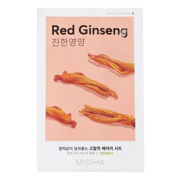 Missha Маска тип сълфетка с екстракт от червен женшен - Missha Airy Fit Sheet Face Mask - Red Ginseng, 19 гр