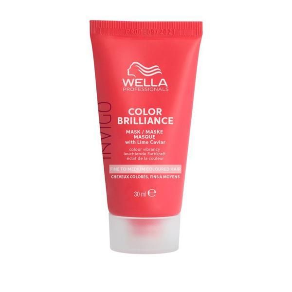 Wella Professionals Маска за боядисана тънка/нормална коса - Wella Professionals Invigo Color Brilliance Fine/Normal Mini Mask, версия 2023, 30 мл