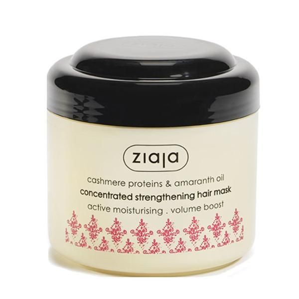 Ziaja Маска за коса с протеини от кашмир и масло от амарант за суха коса - Ziaja Cashmere Proteins &amp; Amaranth Oil Concentrated Strengthening Hair Mask, 200 мл