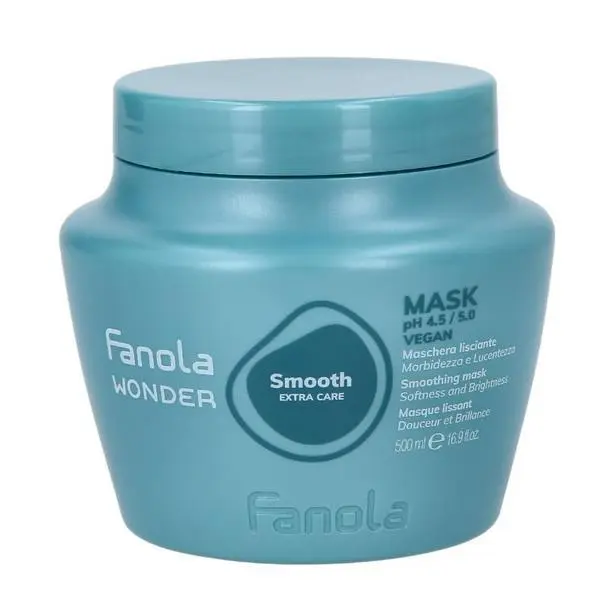 Fanola Маска за коса за изглаждане и дисциплиниране - Fanola Wonder Smooth Extra Care Hair Mask, 500 мл