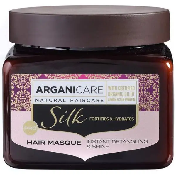 Arganicare Маска за коса за незабавно разплитане и блясък, с копринен протеин - Arganicare Silk Hair Masque Instant Detangling&amp;Shine, 500 мл