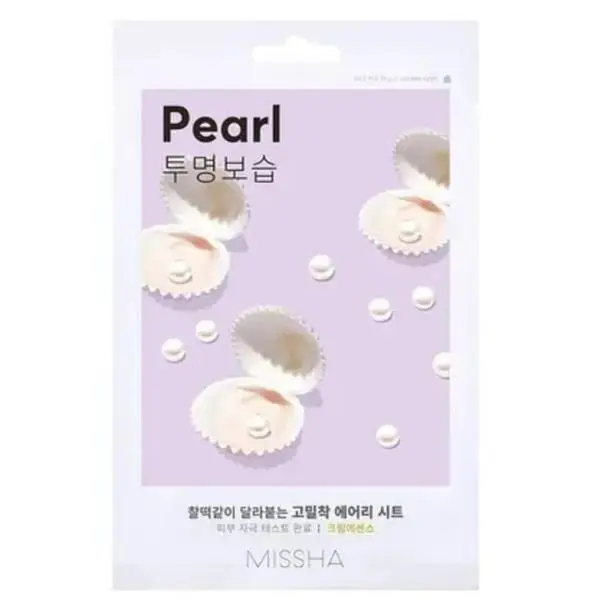 Missha Маска за лице с екстракт от перли за уморена кожа - Missha Airy Fit Sheet Face Mask - Pearl, 19 гр