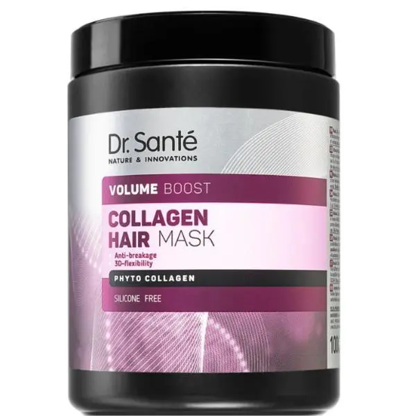 Dr. Sante Маска за обем, против накъсване 3 D-Flexibility с фито колаген без силиций - Dr. Sante Volume Boost Collagen Hair Mask Silicoe Free, 1000мл