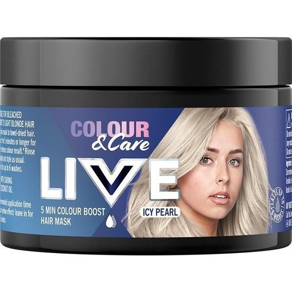 Live Маска за оцветяване на косата - Schwarzkopf Live Color &amp; Care 5 Min Color Boost , нюанс Ледена перла, 150 мл