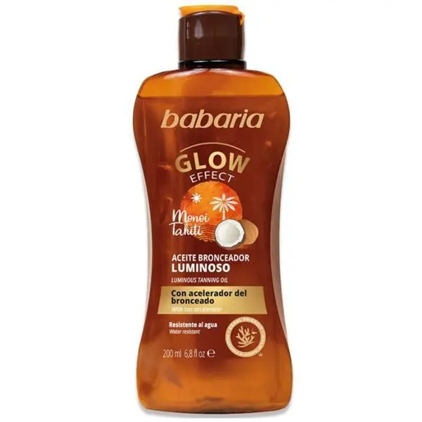 Babaria Масло за ускоряване на тен Babaria Glow Effect Luminous Tanning Oil Monoi Tahiti, 200 мл