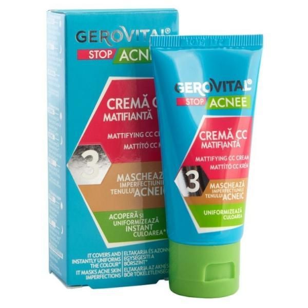 Gerovital Матиращ CC крем - Gerovital Stop Acnee Mattifying CC Cream, 30мл