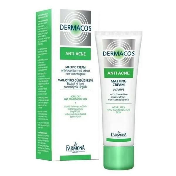 Farmona Матиращ дневен крем за лице - Farmona Dermacos Matting Cream Anti-Acne UVA/UVB, 50 мл