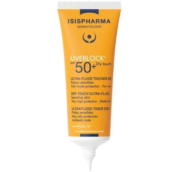Isispharma Матиращ флуид със слънцезащита за мазна кожа - Isispharma Uveblock SPF50+ Dry Touch Ultra-Fluid, 40 мл