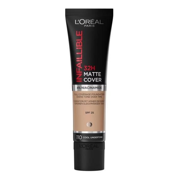 L'Oreal Paris Матиращ фон дьо тен - L&#039;Oreal Paris Infaillible 32H Matte Cover, нюанс 110 Rose Vanilla, 30 мл