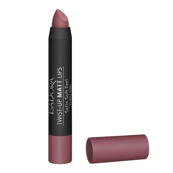 Isadora Матово червило Twist-Up, нюанс 72 Rose Rebel, Isadora