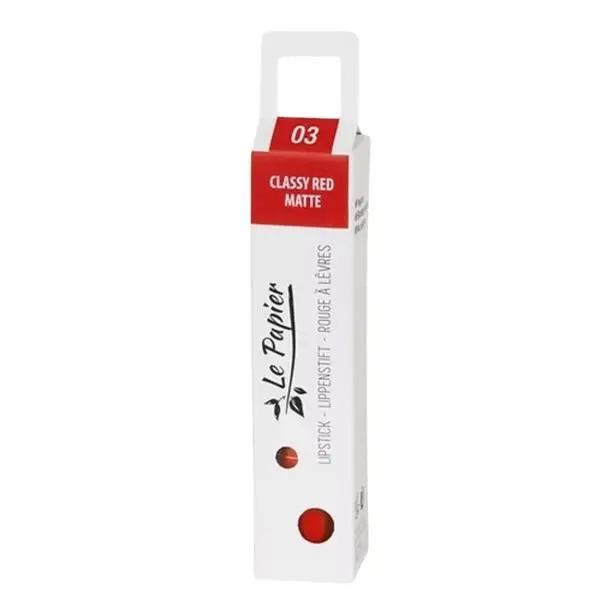 Beauty Made Easy Матово червило в хартиена туба Beauty Made Easy Le Papier, нюанс Classy Red 03 Matte, 12.5 гр