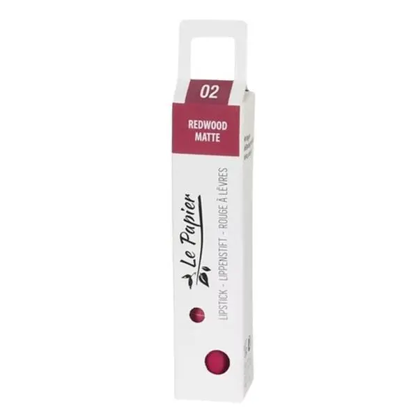 Beauty Made Easy Матово червило в хартиена туба - Beauty Made Easy Le Papier Paper Tube Lipstick, нюанс Redwood 02 Matte, 12.5 гр
