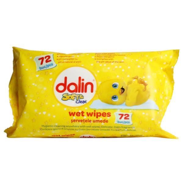 Dalin Меки мокри салфетки - Dalin Dalin Soft &amp; Clean, 72 бр